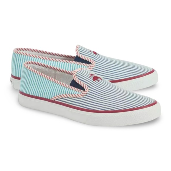 Sperry X Brooks Brothers “Seersucker” Slip On Boat Shoe - Picture 7 of 10